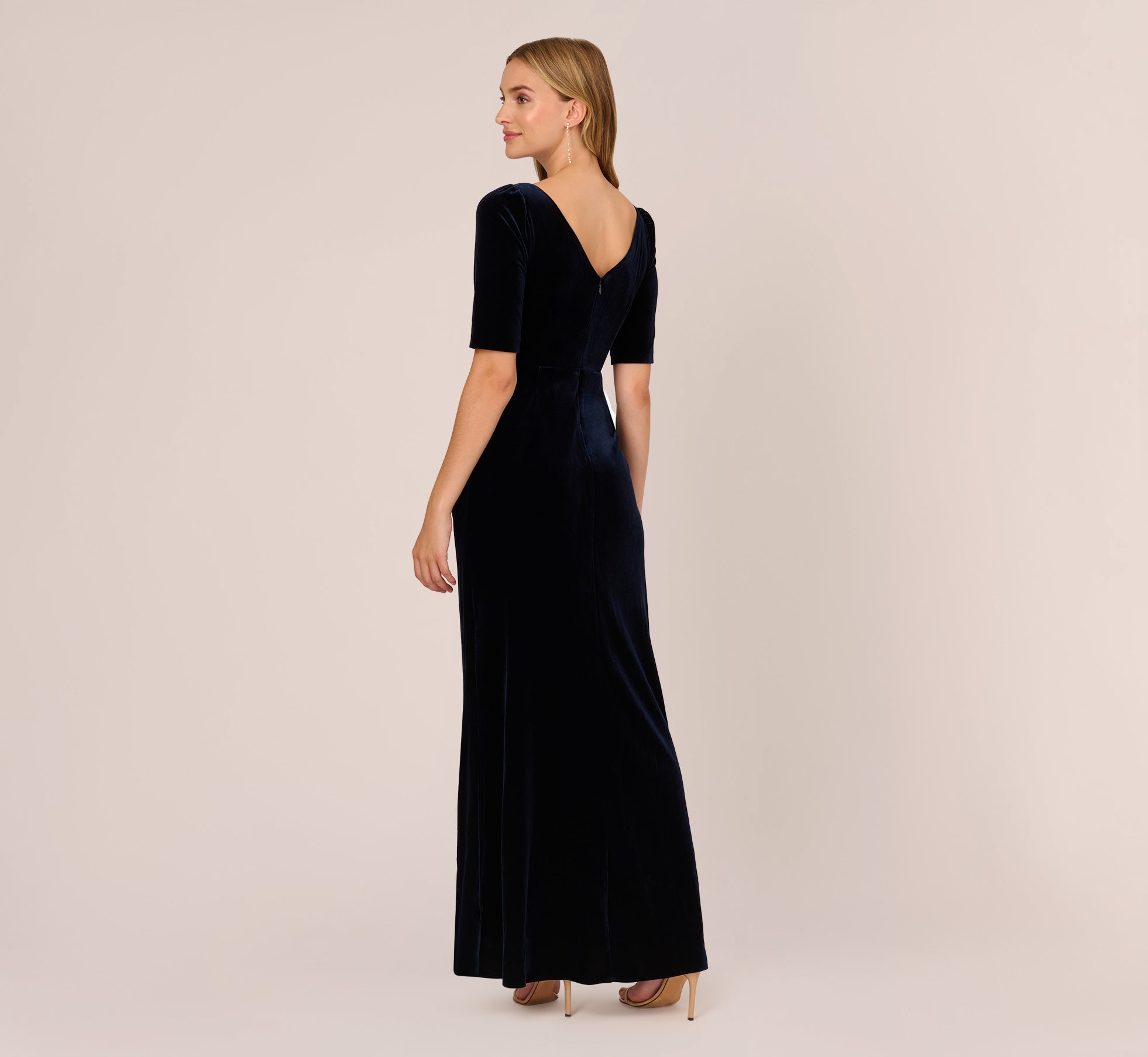 Plus Size Elegant Dress Women's Plus Solid Velvet Long - Temu